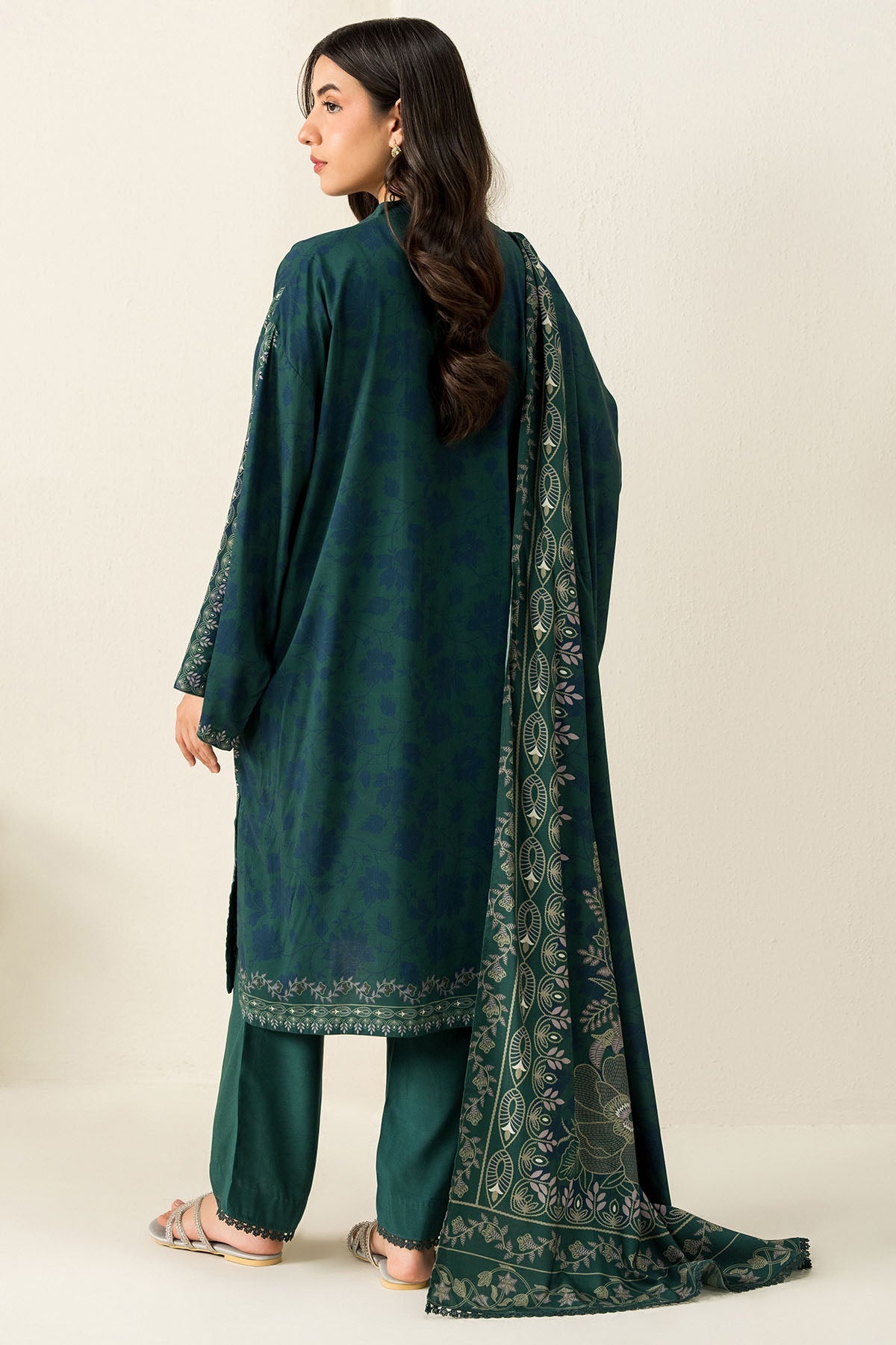 Cross Stitch - Ocean Meadow - 3 Piece -  Linen Printed Suit - Unstitch