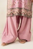 Cross Stitch - Lilac Impression - 2 Piece -  Linen Printed Suit - Unstitch