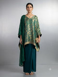 Maheen Khan Firdaus Kaftan & Zamrud Half Sari Green 2 Piece