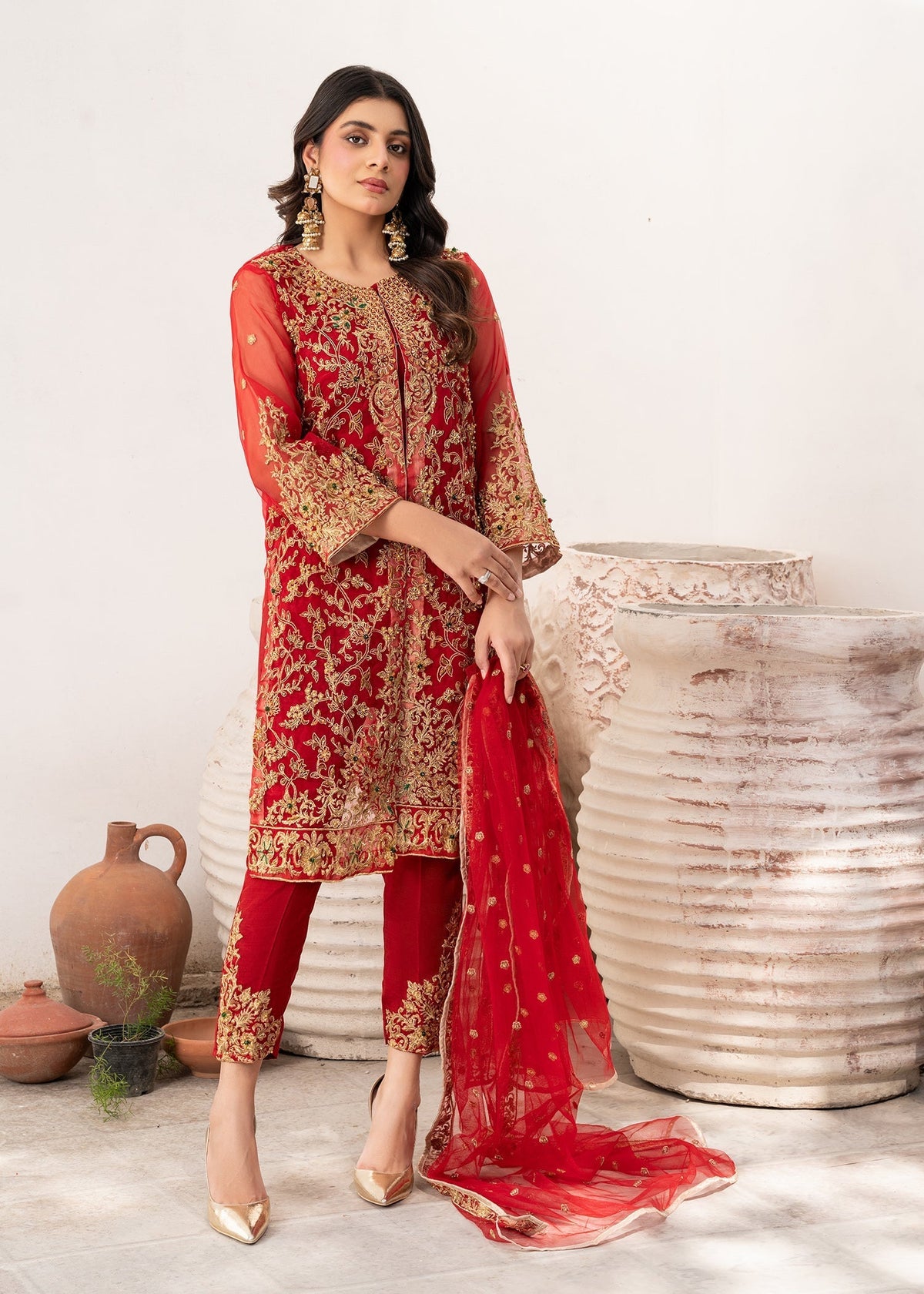 Laleen Elena 3 Piece Suit Red