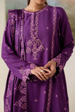 Cross Stitch - Purple Hue Linen Suit For Women - Purple - 2 Piece