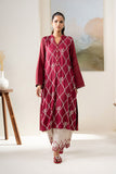 Cross Stitch - Royal Bliss Linen Suit For Women - Red - 2 Piece