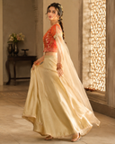 Gulabo Shaam Lehnga choli Orange 2 Piece