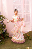 Hummingbirds - Floral Garden Silk Lengha Set For Girl