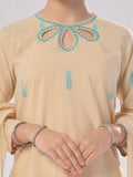 Oaks - Embroidered Cotton Silk Suit For Girl - Beige - 3 Piece