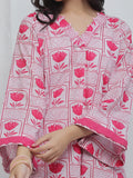Oaks - Printed Lawn Suit For Girl - Pink - 2 Piece