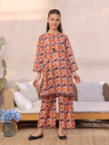 Oaks - Printed Pret Shirt Trouser Lawn Orange & Blue  - 2 Piece