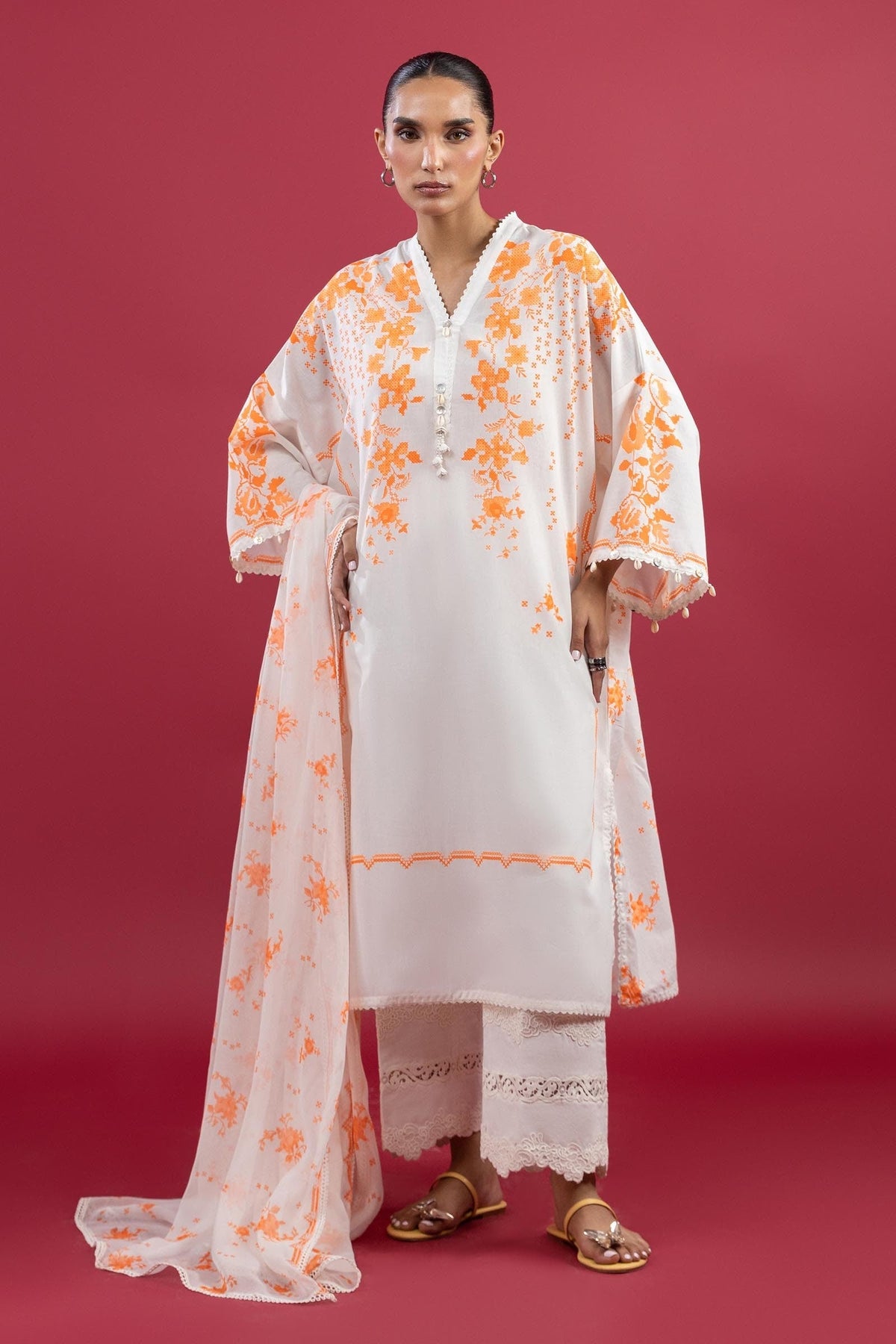 Sana Safinaz - Printed Lawn Suit For Women - 3 Piece