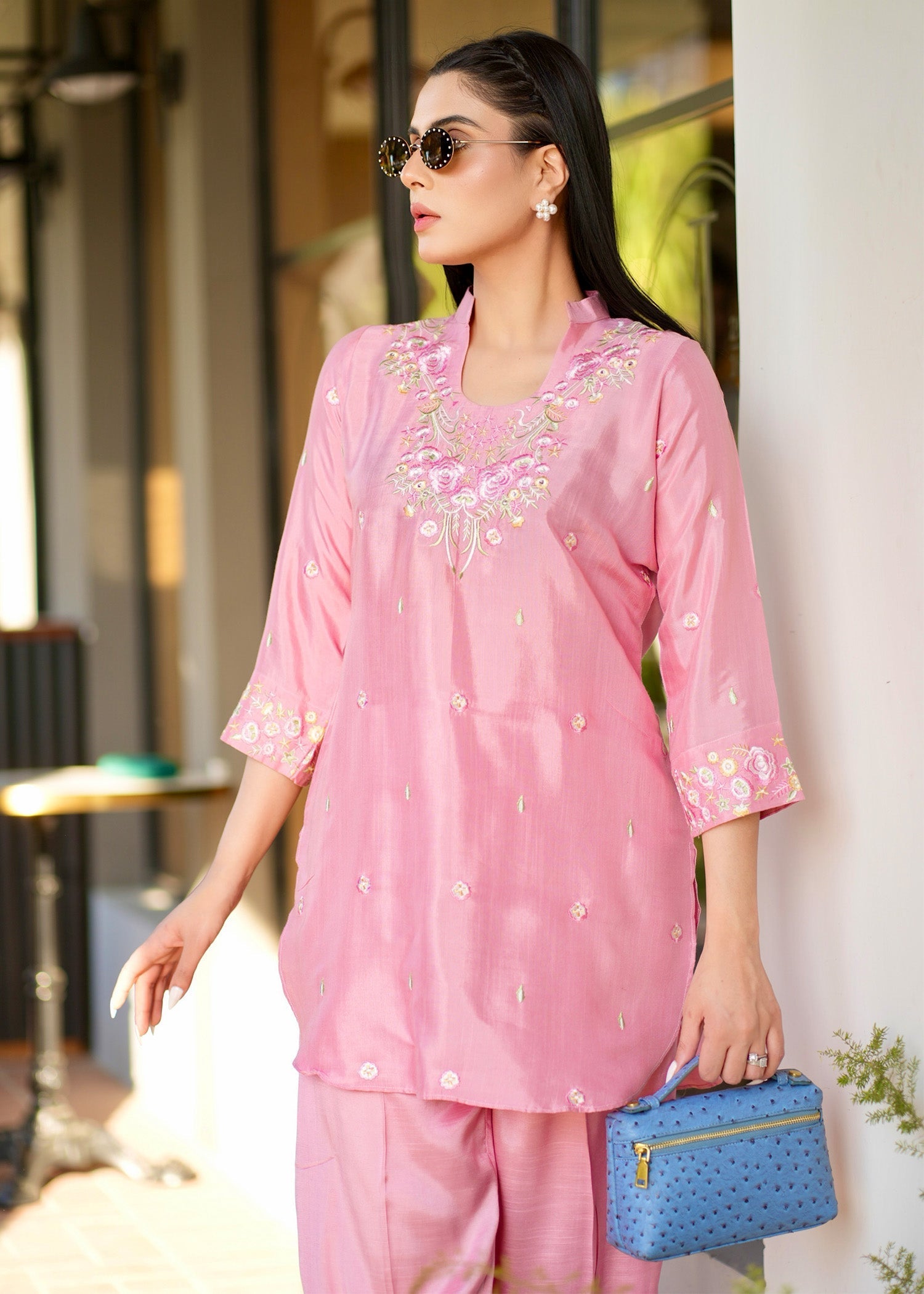 Allure by IH - LESLIE - Pink Pastel - Raw Silk - 2 Piece