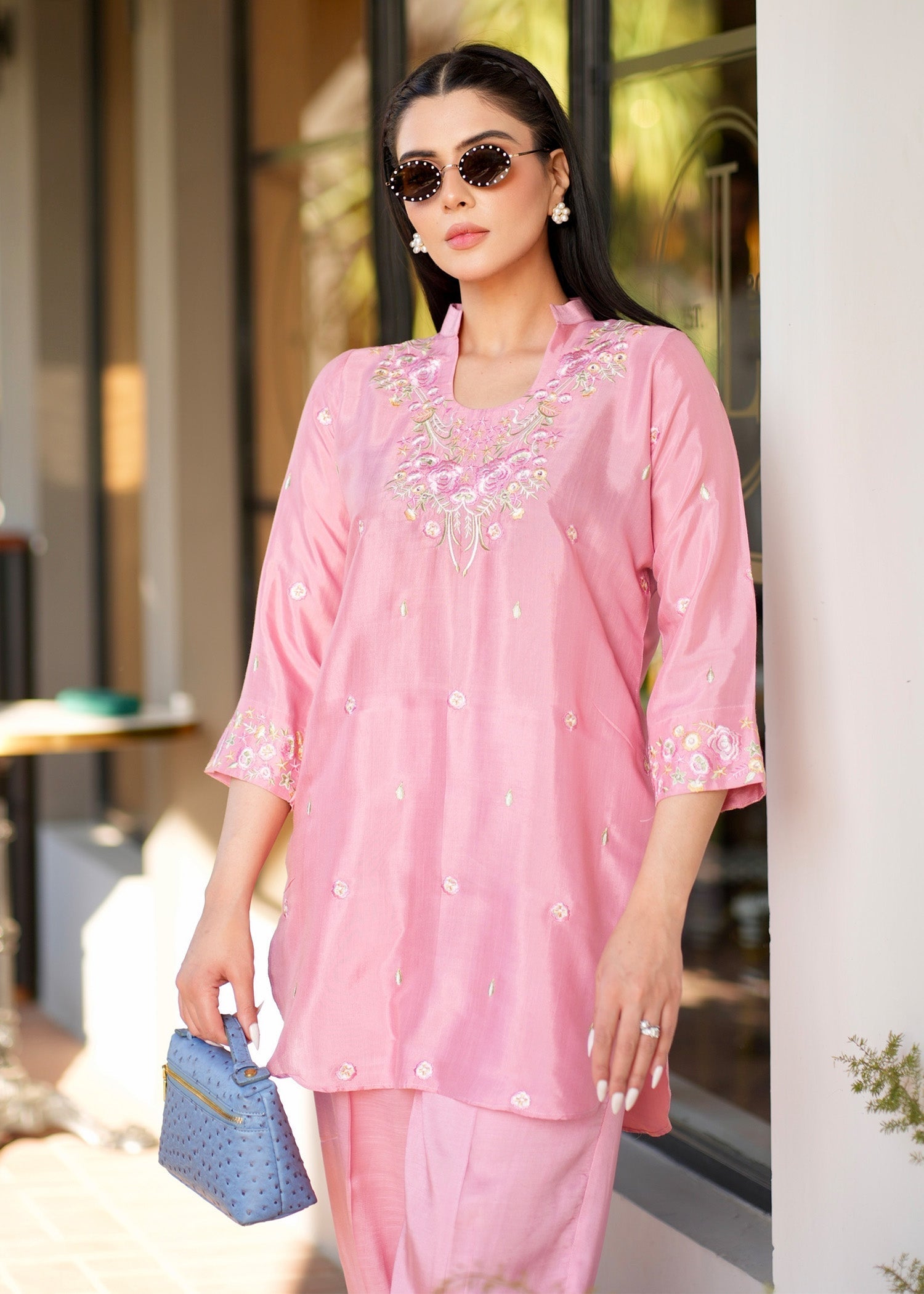 Allure by IH - LESLIE - Pink Pastel - Raw Silk - 2 Piece