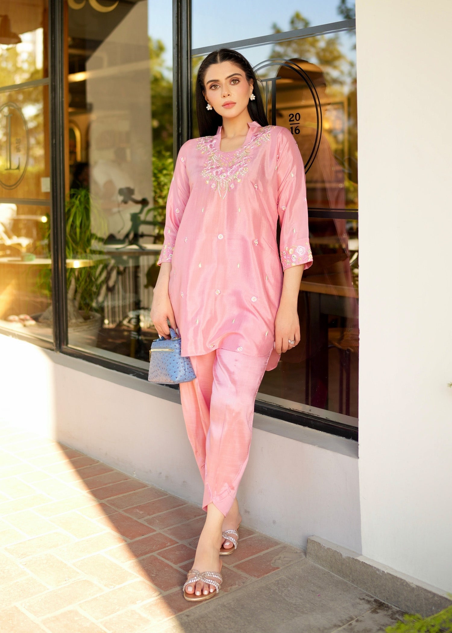 Allure by IH - LESLIE - Pink Pastel - Raw Silk - 2 Piece