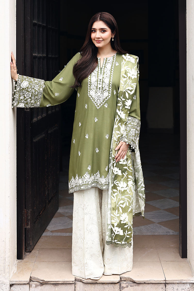 Cross Stitch - Moss Reverie - Linen Embroidered Suit - 3 Piece - Unstitch