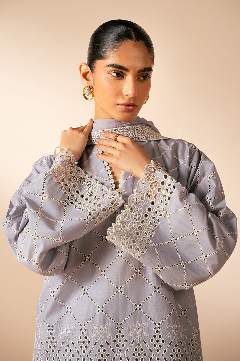 Cross Stitch - LAVENDER AURA - Chikankari Lawn - 3 Piece - Unstitched