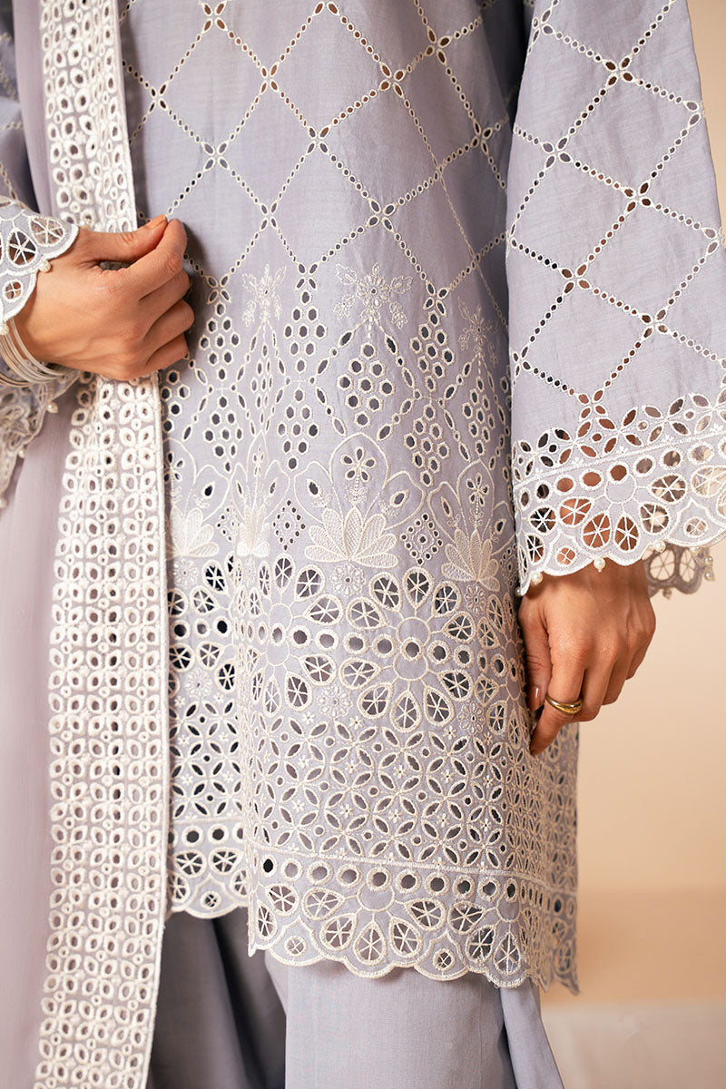 Cross Stitch - LAVENDER AURA - Chikankari Lawn - 3 Piece - Unstitched