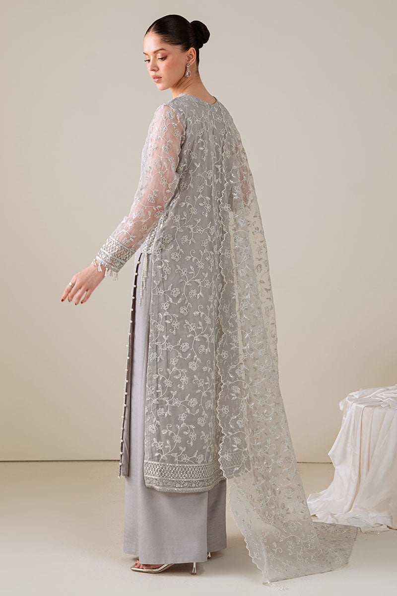 Cross Stitch - PEARL GRAY - Chiffon - 4 Piece - Unstitched
