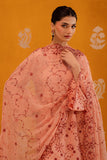 Cross Stitch - Peach Sorbet Chikankari Lawn Unstitch Suit For Women - 3 Piece