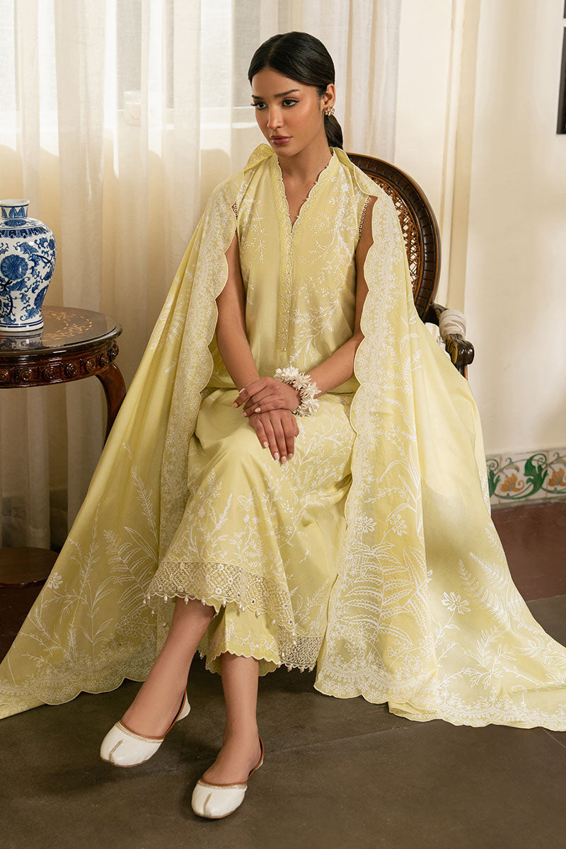 Cross Stitch - Lawn Mellow Green Unstitch Suit For Women - 3 Piece