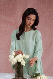 Cross Stitch - Green Reverie Raw Silk Suit For Women - Green - 2 Piece