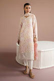 Cross Stitch - Rainbow Burst Silk Suit For Women - White - 2 Piece