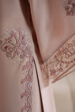 Cross Stitch - Peach Whisper Raw Silk Suit For Women - Peach - 2 Piece