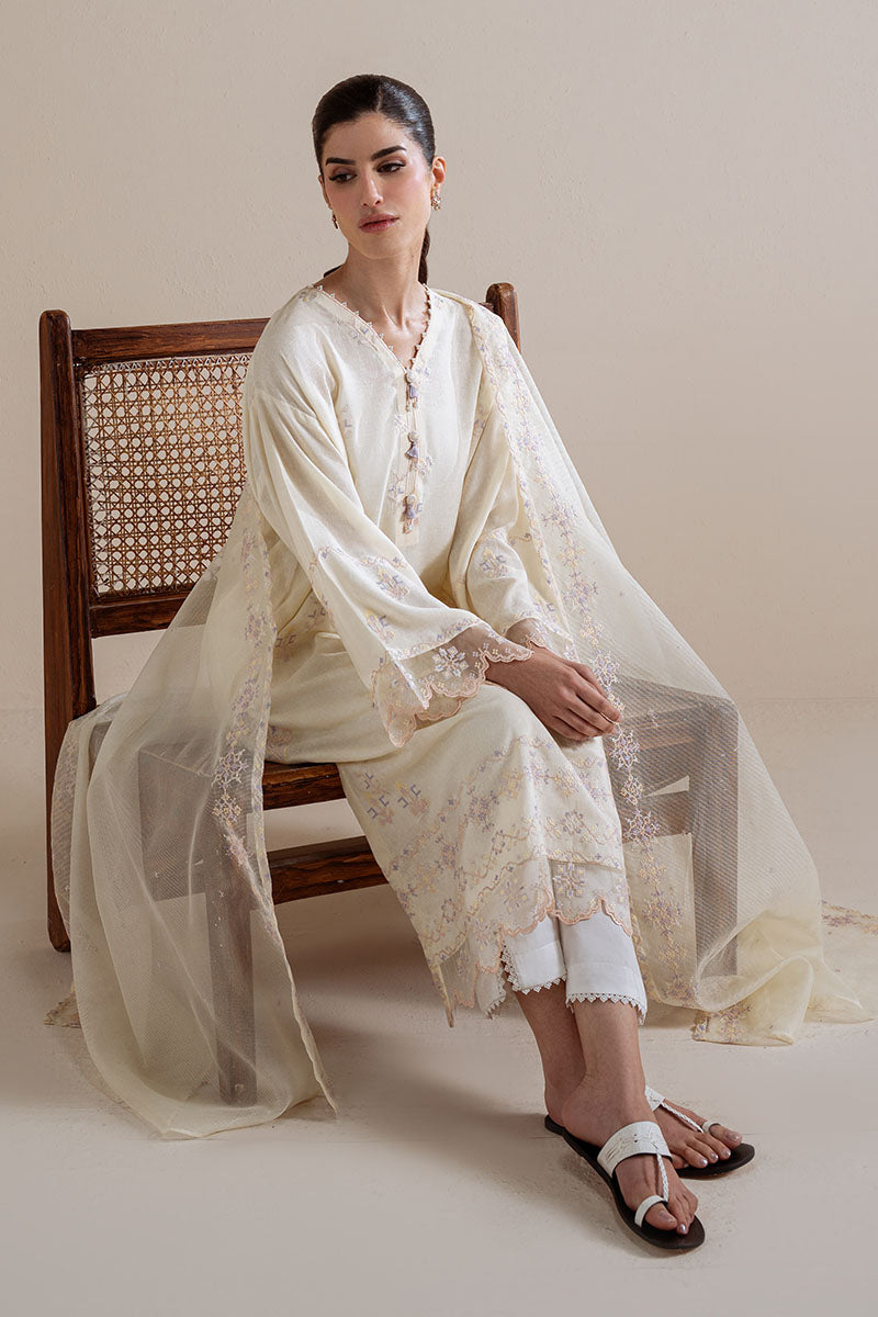 Cross Stitch - Vivid Stitch Karandi Suit For Women - Yellow - 2 Piece