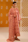 Cross Stitch - Peach Sorbet Chikankari Lawn Unstitch Suit For Women - 3 Piece