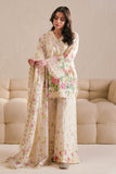 Cross Stitch - Petal Veil Digital Print Lawn Unstitch Suit For Women - 3 Piece
