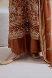 Cross Stitch - Rust Ember Brown Unstitch Suit For Women - 4 Piece