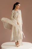 Cross Stitch - Vanilla Bloom Silk Suit For Women - White - 2 Piece