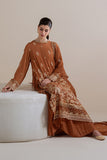 Cross Stitch - Rust Ember Brown Unstitch Suit For Women - 4 Piece