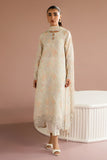 Cross Stitch - Vanilla Bloom Silk Suit For Women - White - 2 Piece