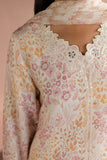 Cross Stitch - Rainbow Burst Silk Suit For Women - White - 2 Piece