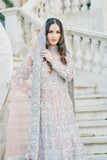Kaanchi London - Mah e Rukh Organza Pishwas For Women - Silver - 3 Piece