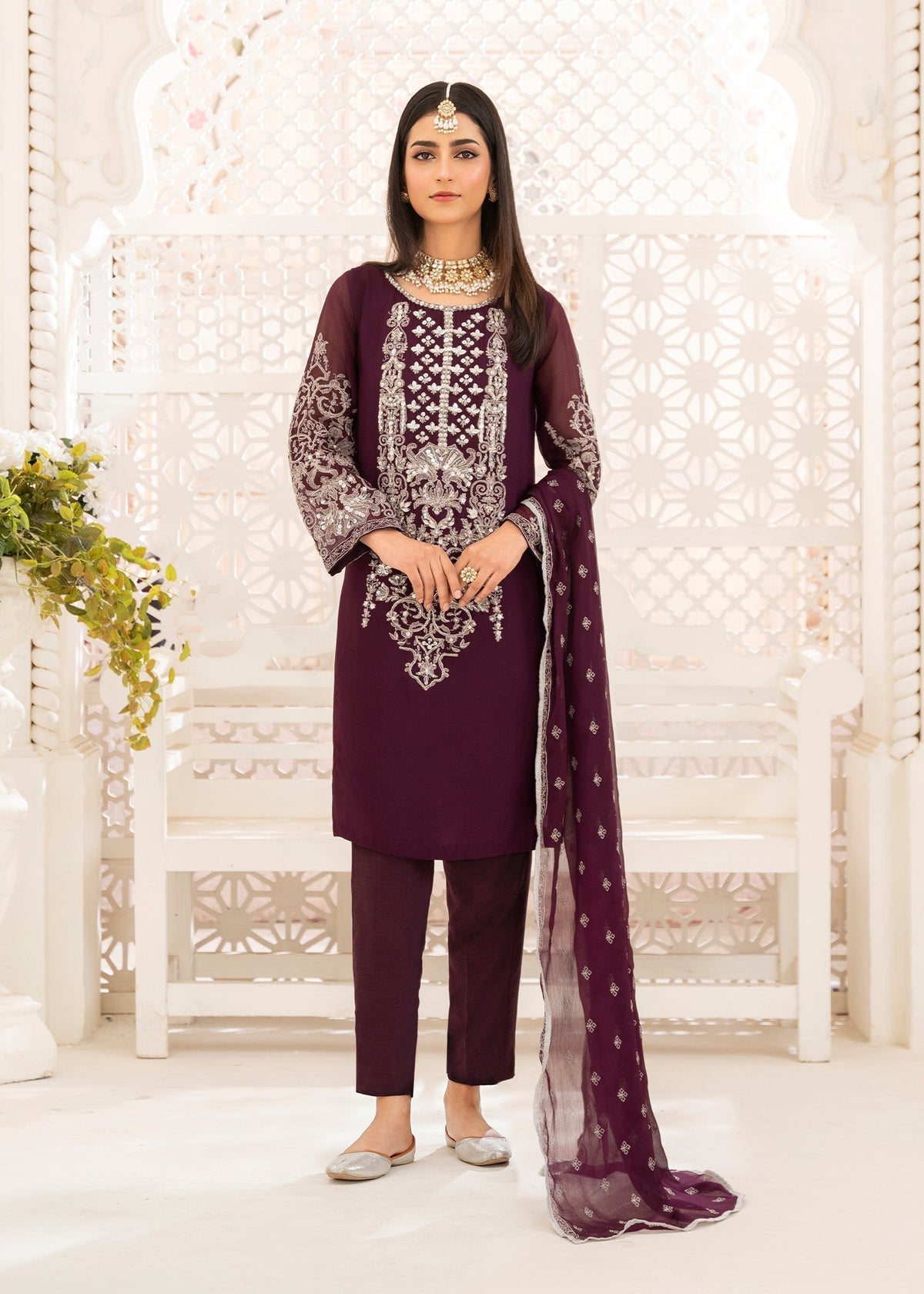 Laleen Gul rooh 3 Piece Suit Purple