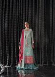 Sara Jahan - Rang E Bahar Chiffon Embroidered Suit For Women - Ice Blue - 3 Piece