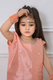 Mom4little - Peach Katan Farshi shalwar set - 2 Piece