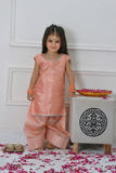Mom4little - Peach Katan Farshi shalwar set - 2 Piece