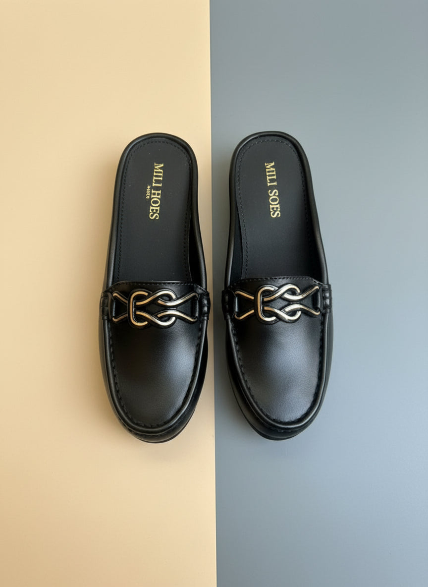 Milli Shoes - Dress Mule With Buckle Black Mule For Women