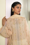 Cross Stitch - Lawn Pastel Threads  Suit For Women - Peach - 2 Piece