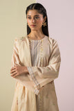 Cross Stitch - Lawn Pastel Threads  Suit For Women - Peach - 2 Piece