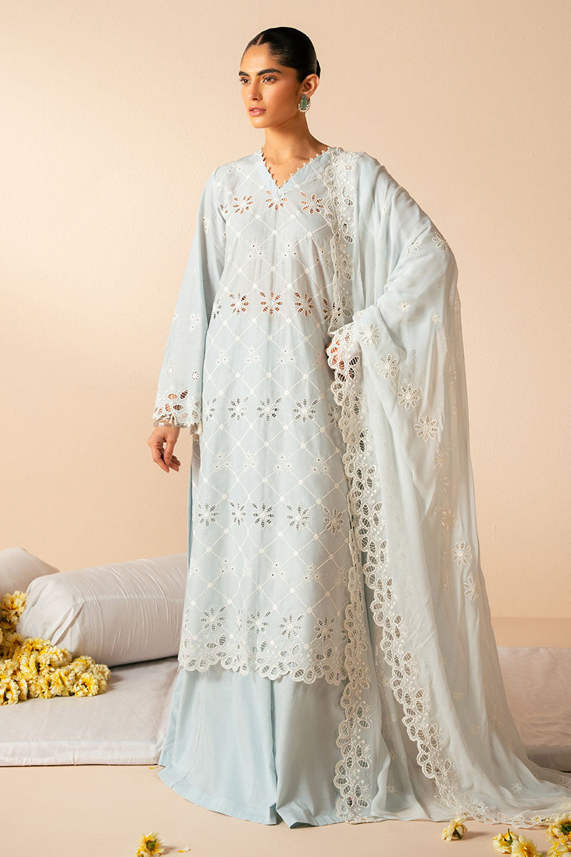 Cross Stitch - PASTEL BREEZE - Chikankari Lawn - 3 Piece - Unstitched