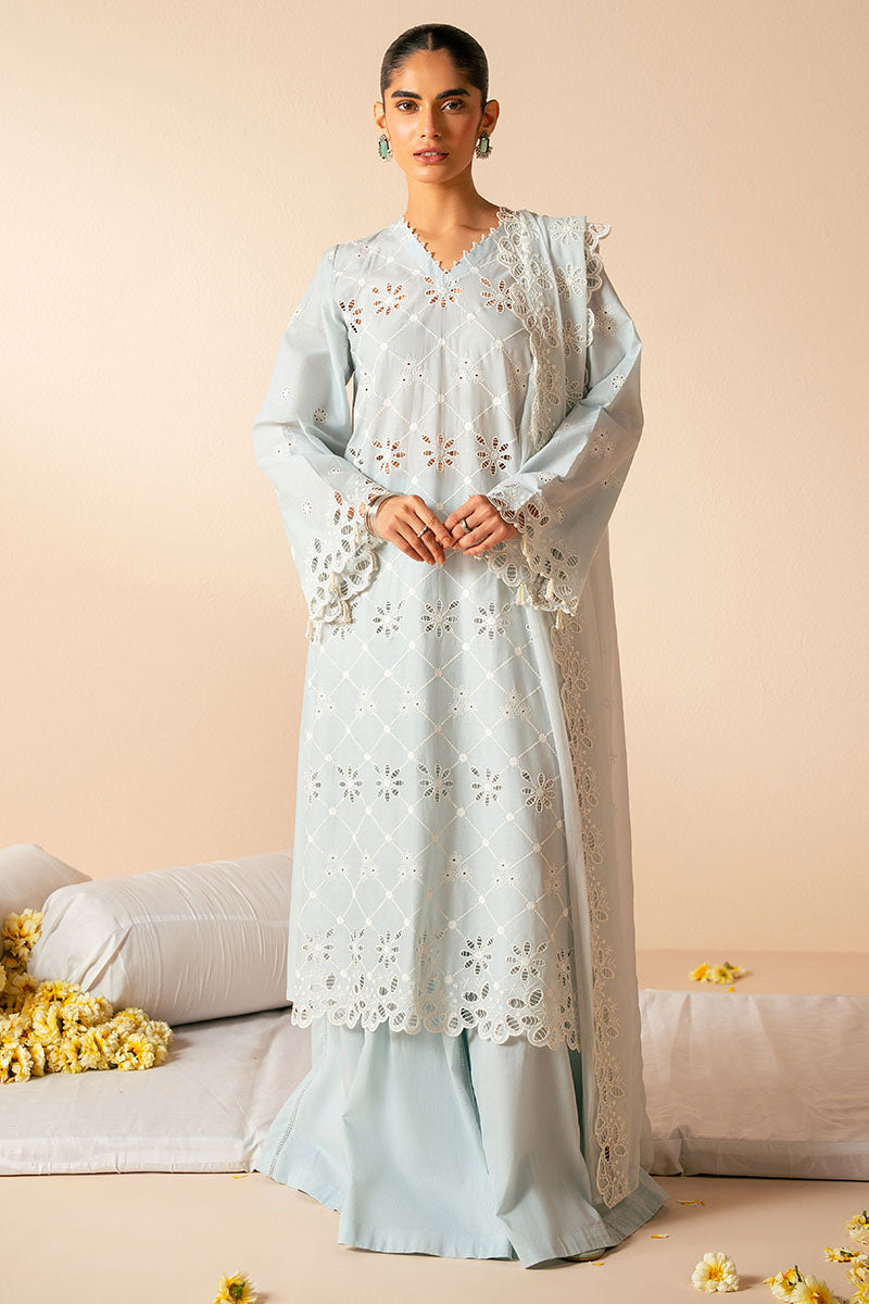 Cross Stitch - PASTEL BREEZE - Chikankari Lawn - 3 Piece - Unstitched