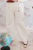 Hummingbirdspk - Cream Wide Leg Pants - cotton - 1 piece