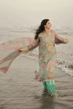 Ayla Studio - Aquamarine - Organza - Turquoise with Pink & Gold