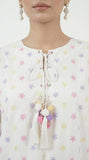 Reema Ahsan - Nelor Chicken Suit For Women - White and Multi - 3 Piece