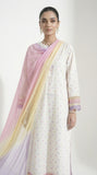 Reema Ahsan - Nelor Chicken Suit For Women - White and Multi - 3 Piece