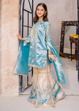 Modest - Maysuri Embroidered Gharara For Girl - Blue - 3 Piece