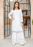 Modest - Chiffon Embroidered Gharara For Girl - White - 3 Piece