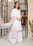Modest - Chiffon Embroidered Gharara For Girl - White - 3 Piece