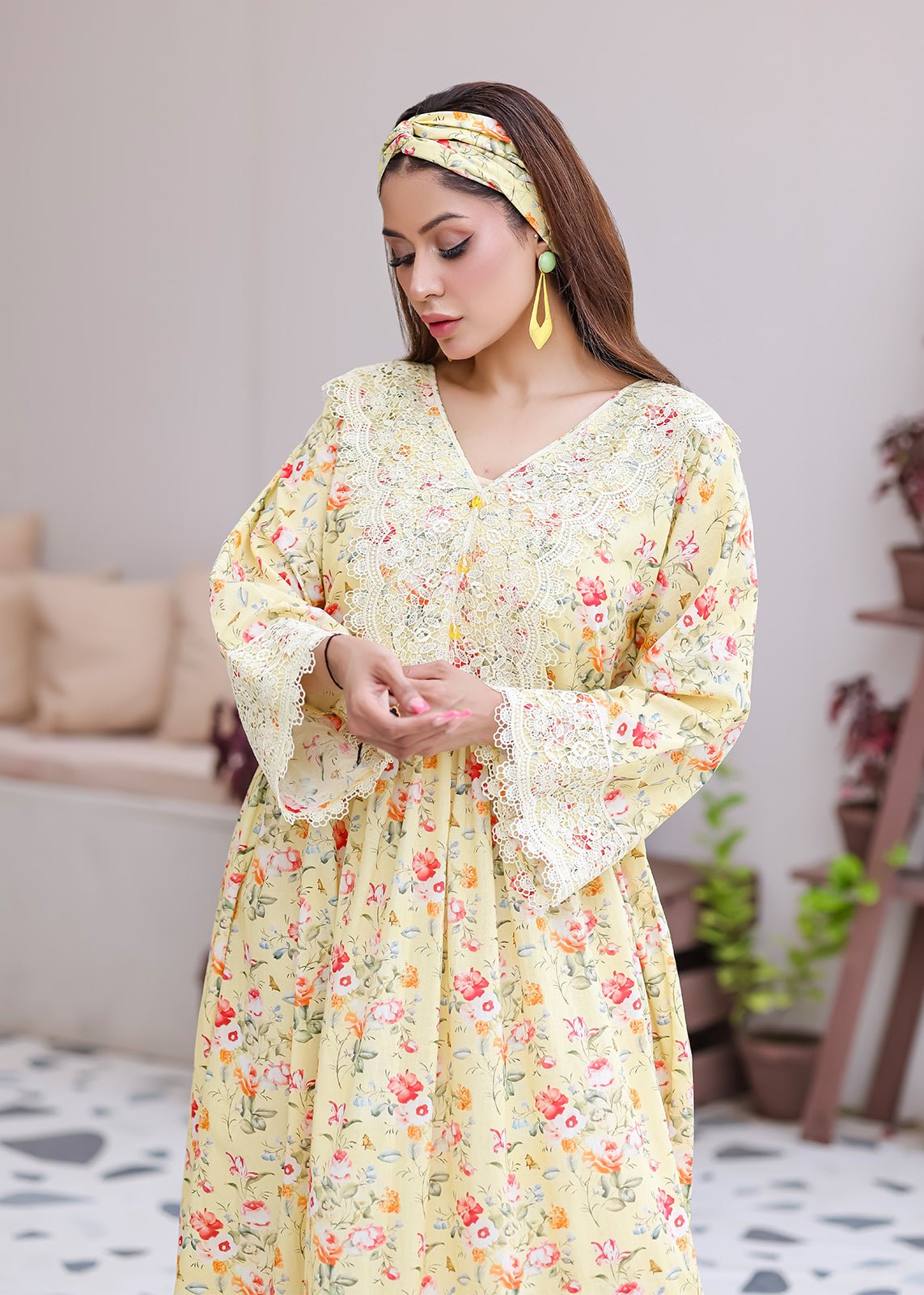 Nawaem Altulle - Shams - floral - cotton - 1 Piece